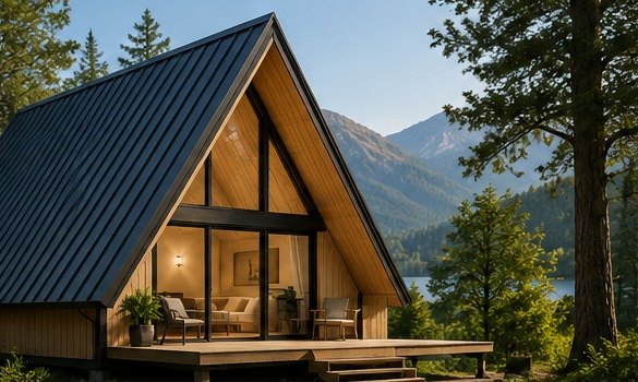 Cabaña Alpina en el bosque